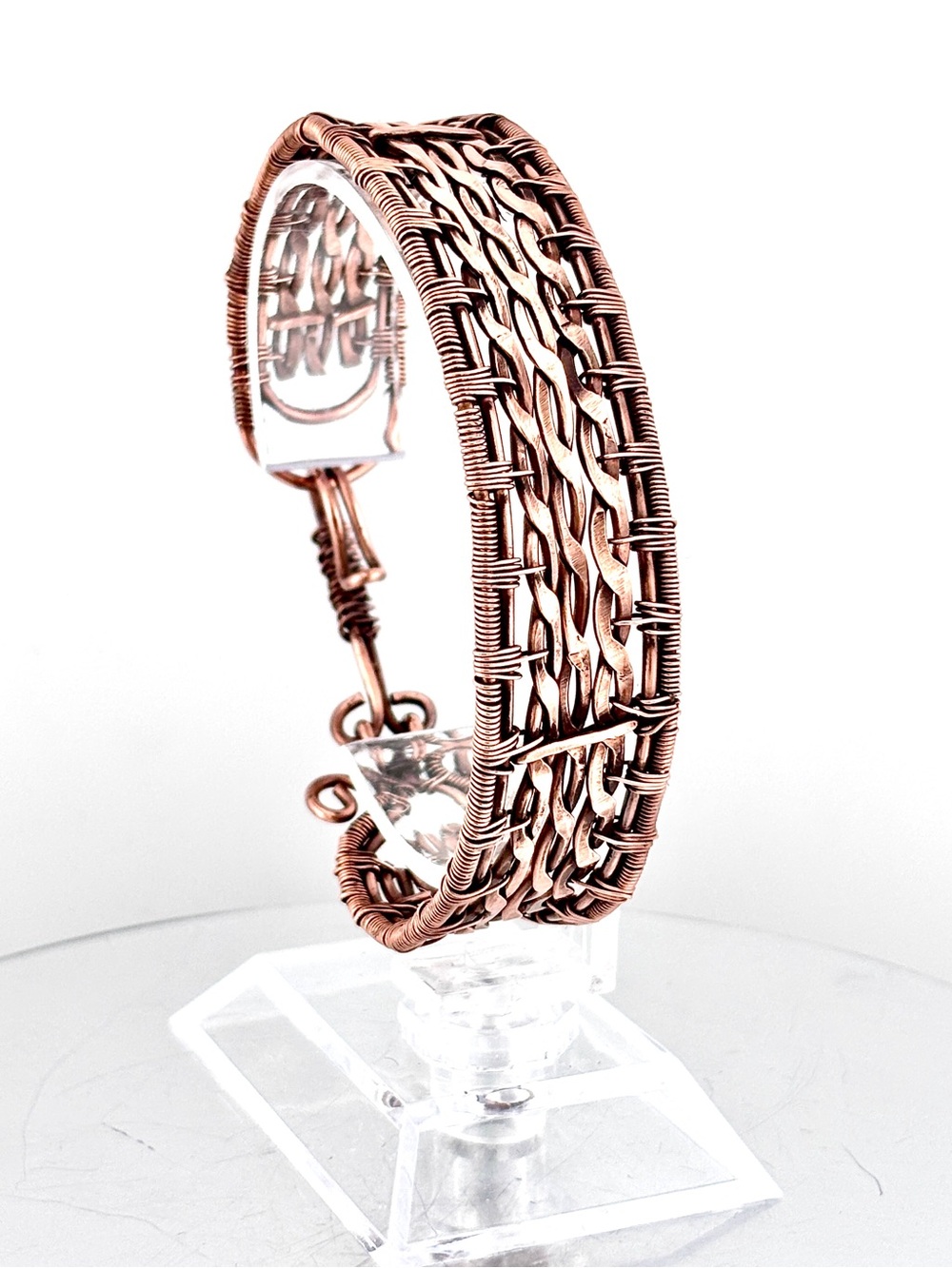 HANDMADE Copper Wire Wrapped Bold Cuff Bracelet, Artisan Jewelry Gift for Her